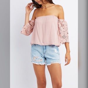 off shoulder crop top